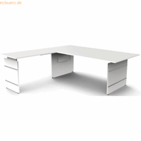 Kerkmann Bureau - Form4 - B1600 x D2000 x H 680-760mm en verlenging B1200mm