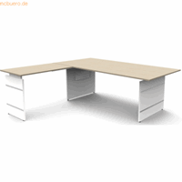 Kerkmann Bureau - Form4 - B1600 x D2000 x H 680-760mm en verlenging B1200mm