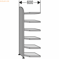 Open kast Dante, open hoekkast bouwdeel, H 2250 x B 600 mm, achterwand, wit