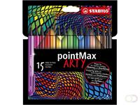 Viltstift STABILO pointmax 488/15-1-20 etui à 15 kleuren