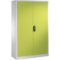 C+P ACURADO universele kast, b x d = 1200 x 500 mm, lichtgrijs/felgroen