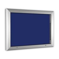 Schaukasten für 8 x DIN A4 enzianblau, Öffnung um 90° nach oben