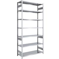 EUROKRAFTpro Magazijn inhaakstelling, verzinkt, h x b = 3000 x 1300 mm, met 7 stalen legborden, basisstelling, vakdraagvermogen 190 kg, diepte 600 mm