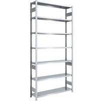 EUROKRAFTpro Magazijn inhaakstelling, verzinkt, h x b = 3000 x 1300 mm, met 7 stalen legborden, basisstelling, vakdraagvermogen 215 kg, diepte 400 mm