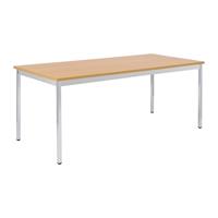 EUROKRAFTbasic Universele tafel, rechthoekig, b x h = 1200 x 740 mm, diepte 800 mm, blad beukenhoutdecor, frame verchroomd