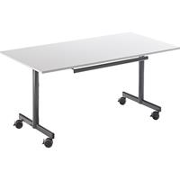 Tisch mit abklappbarer Platte, mobil HxBxT 720 x 1200 x 800 mm grau