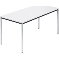 Rechthoekige tafel, met ronde, verchroomde tafelpoten, b x d = 1500 x 800 mm, wit