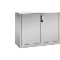 C+P ACURADO bijzetkast voor dossiers, 2 ordnerhoogtes, h x b x t = 1000 x 1200 x 500 mm, blank aluminiumkleurig/blank aluminiumkleurig