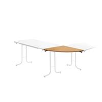 Aanbouwtafel bij inklapbare tafel, bladvorm kwartcirkel, 700 x 700 mm, frame zwart, blad beukenhoutdecor