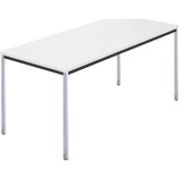 Rechthoekige tafel, met vierkante, verchroomde tafelpoten, b x d = 1600 x 800 mm, wit