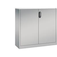 C+P ACURADO bijzetkast voor dossiers, 3 ordnerhoogtes, h x b x t = 1200 x 1200 x 400 mm, blank aluminiumkleurig/blank aluminiumkleurig