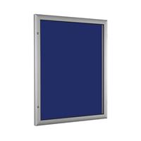 Vlakke vitrinekast, voor 9 x A4, gentiaanblauw