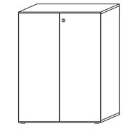 ANNY-AC - Dossierkast met akoestische achterwand, h x b x d = 1100 x 800 x 420 mm, 2 legborden, lichtgrijs