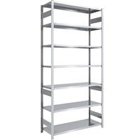 EUROKRAFTpro Magazijn inhaakstelling, verzinkt, h x b = 3000 x 1300 mm, met 7 stalen legborden, basisstelling, vakdraagvermogen 240 kg, diepte 600 mm