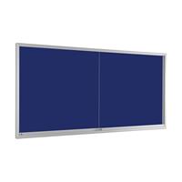 Vitrinekast met schuifdeuren, voor 24 x A4, gentiaanblauw