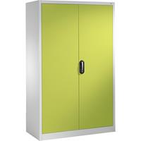 C+P ACURADO universele kast, b x d = 1200 x 600 mm, lichtgrijs/felgroen