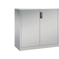 C+P ACURADO bijzetkast voor dossiers, 3 ordnerhoogtes, h x b x t = 1200 x 1200 x 500 mm, blank aluminiumkleurig/blank aluminiumkleurig