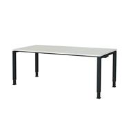 mauser Rechthoekige tafel, voetvorm van vierkante buis, h x b x d = 650 - 850 x 1800 x 800 mm, tafelblad kunststof gecoat, blad lichtgrijs, onderstel antracietgrijs