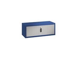 C+P Roldeur-opzetkast, h x b x d = 450 x 1200 x 420 mm, gentiaanblauw / lichtgrijs