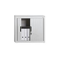 Cp Rollladenschrank mit Horizontal-Jalousie HxBxT 720 x 800 x 420 mm, 1 Fachboden, 1,5 Ordnerhöhen lichtgrau