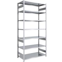 EUROKRAFTpro Magazijn inhaakstelling, verzinkt, h x b = 3000 x 1300 mm, met 7 stalen legborden, basisstelling, vakdraagvermogen 190 kg, diepte 800 mm