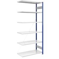 EUROKRAFTpro Magazijn-inhaakstelling, stellingstaander blauw, h x b = 2500 x 1000 mm, legbord lichtgrijs, aanbouwstelling, diepte 600 mm