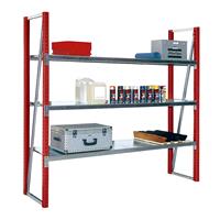 EUROKRAFTpro Großfachregal, farbig HxT 1990 x 500 mm Grundregal Rot RAL 3000