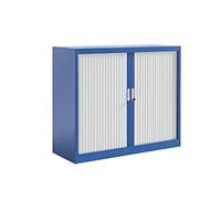 EUROKRAFTpro Roldeurkast, b x d = 1200 x 450 mm, hoogte 1050 mm, gentiaanblauw