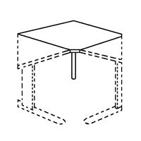 Verkettung Eckplatte 90°, inklusive Stützfuß lichtgrau