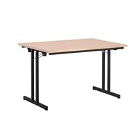 Inklapbare tafel, met extra sterk tafelblad, hoogte 720 mm, 1400 x 800 mm, frame zwart, blad ahornhoutdecor