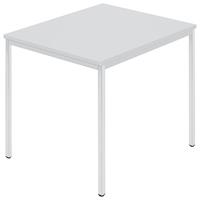 Rechthoekige tafel, vierkante buis met coating, b x d = 800 x 800 mm, grijs / grijs