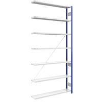 EUROKRAFTpro Magazijn-inhaakstelling, stellingstaander blauw, h x b = 3000 x 1300 mm, legbord lichtgrijs, aanbouwstelling, diepte 300 mm