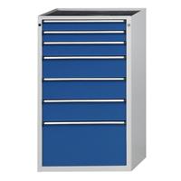 ANKE Schubladenschrank BxT 760 x 675 mm 7 Schubladen, Höhe 1280 mm, Front enzianblau