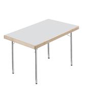 Inklapbare tafel, 4 voetsframe, 1200 x 800 mm, onderstel verchroomd, tafelblad lichtgrijs