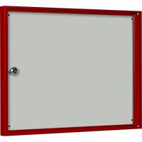 Vitrinekast voor binnen, voor formaat 2 x 1 A4, frame rood