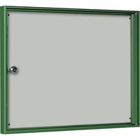 Vitrinekast voor binnen, voor formaat 2 x 1 A4, frame groen