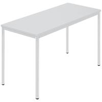 Rechthoekige tafel, ronde buis met coating, b x d = 1200 x 600 mm, grijs / grijs