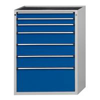 ANKE Schubladenschrank BxT 910 x 675 mm 7 Schubladen, Höhe 1280 mm, Front enzianblau