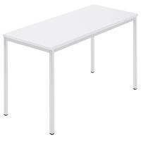 Rechthoekige tafel, vierkante buis met coating, b x d = 1200 x 600 mm, wit / grijs