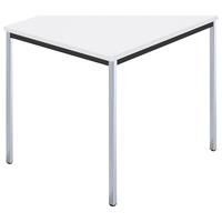 Rechthoekige tafel, met vierkante, verchroomde tafelpoten, b x d = 800 x 800 mm, wit
