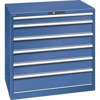 LISTA Ladenkast, plaatstaal, h x b = 1000 x 1023 mm, 6 laden, laadvermogen 200 kg, gentiaanblauw