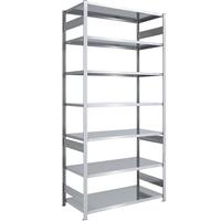 EUROKRAFTpro Magazijn inhaakstelling, verzinkt, h x b = 3000 x 1300 mm, met 7 stalen legborden, basisstelling, vakdraagvermogen 240 kg, diepte 800 mm