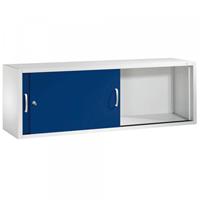 C+P ACCURADO opzetkast met schuifdeuren, h x b x d = 500 x 1600 x 400 mm, lichtgrijs/gentiaanblauw