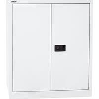 Bisley UNIVERSAL Flügeltürenschrank HxBxT 1000 x 914 x 400 mm, 1 Fachboden, 2 Ordnerhöhen verkehrsweiß