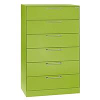 C+P Archiefkast ASISTO, hoogte 1292 mm, met 6 lades, A5 liggend, felgroen/felgroen