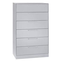 C+P Archiefkast ASISTO, hoogte 1292 mm, met 6 lades, A5 liggend, lichtgrijs/lichtgrijs