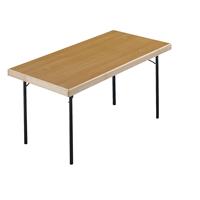 Inklapbare tafel, 4 voetsframe, 1500 x 800 mm, frame antraciet, blad beukenhoutdecor
