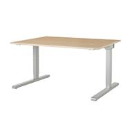 mauser Rechthoekige tafel, C-voet, b x d = 1600 x 900 mm, blad ahornhoutdecor, onderstel aluminiumkleurig