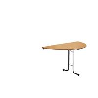 Aanbouwtafel bij inklapbare tafel, bladvorm halve cirkel, 1400 x 700 mm, frame zwart, blad beukenhoutdecor