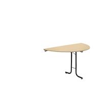 Aanbouwtafel bij inklapbare tafel, bladvorm halve cirkel, 1400 x 700 mm, frame zwart, blad ahornhoutdecor